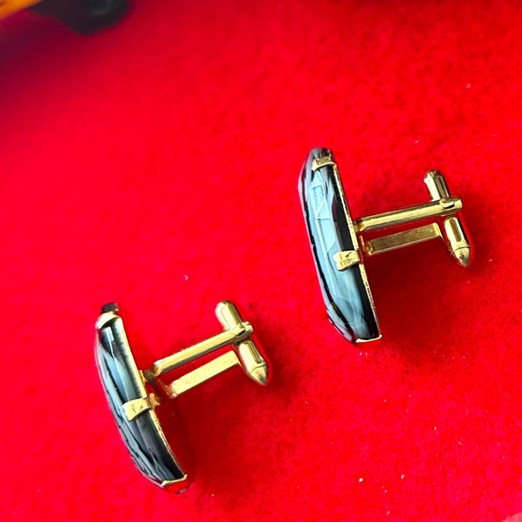 Stunning Pair of SWANK Vintage Gray & Black Cufflinks - Picture 6 of 10